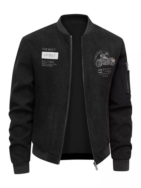 Big and Tall Corduroy Bomber Coat - BritishElegance