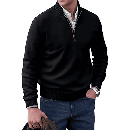 Classic Men's Quarter Zip Pullover Sweater