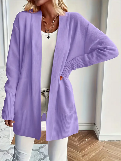 Women's knitted sweater with a round neckline and relaxed fit