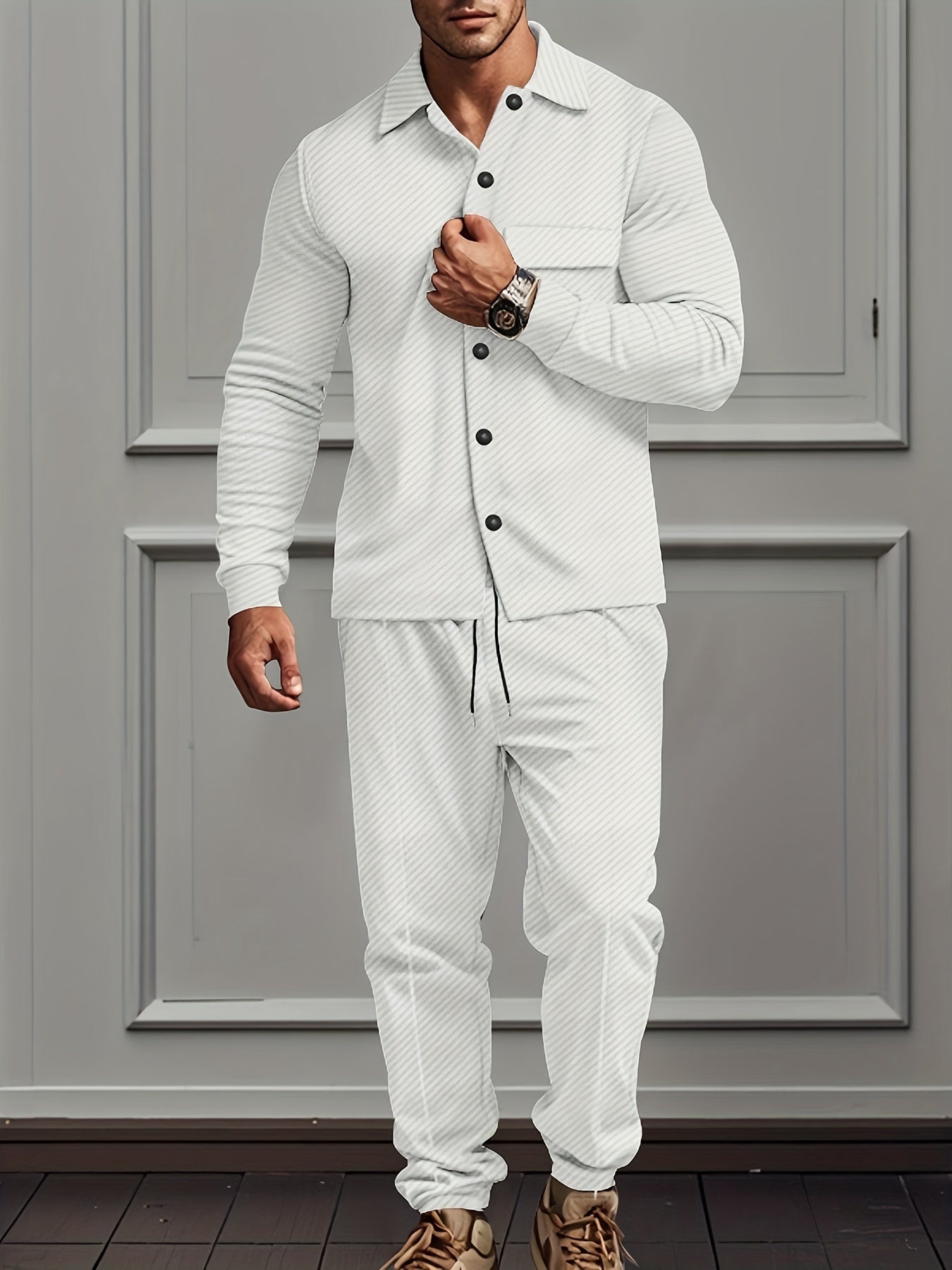 Comfortable Men's Tracksuit Set With Jacket And Pants - BritishElegance