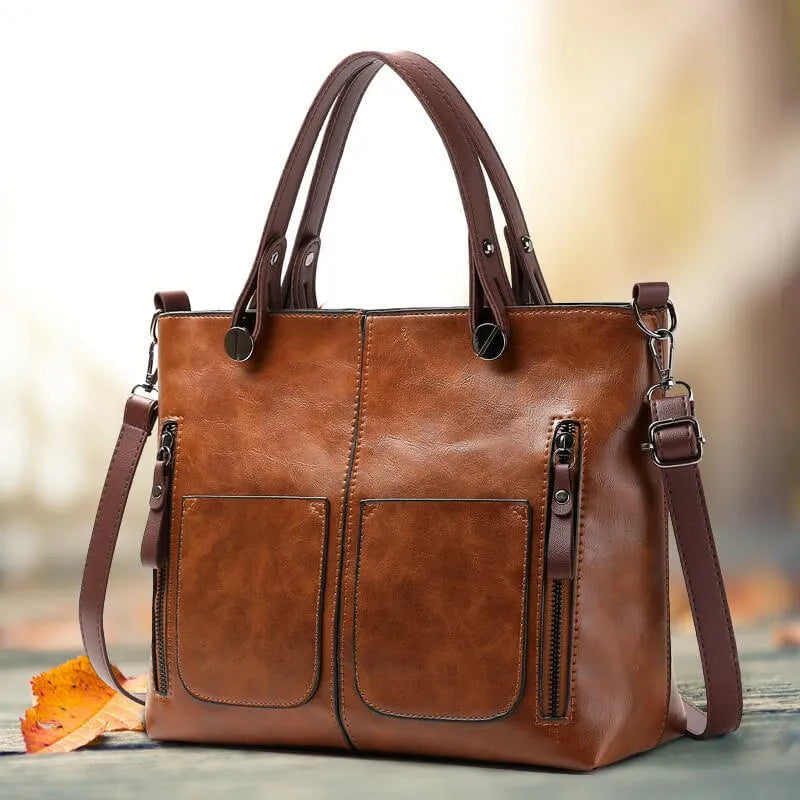 Rustic Brown Genuine Leather Crossbody Bag Handmade - BritishElegance
