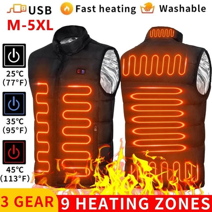 CoreHeat | 9-Zone Heated Vest for Outdoor Activities & Sports
