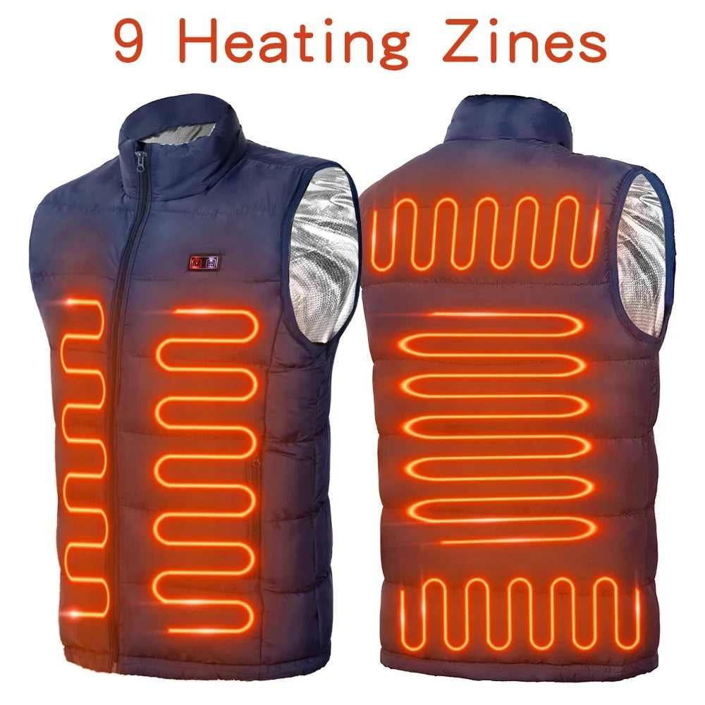 CoreHeat | 9-Zone Heated Vest for Outdoor Activities & Sports