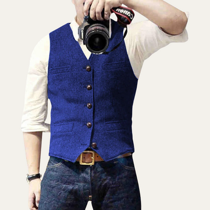 The St. Andrews Men's Vintage Gilet - Elegant Button Up Suit Vest