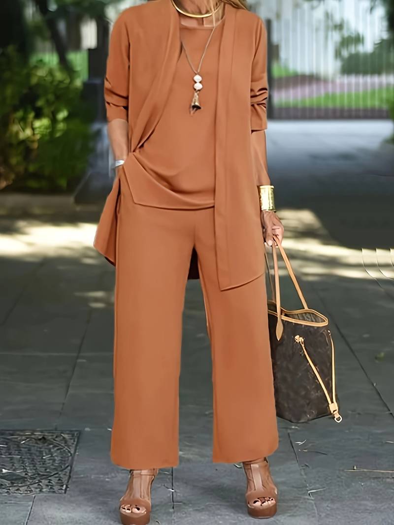 Soft Cozy Women's Lounge Pant Set with Cardigan - BritishElegance