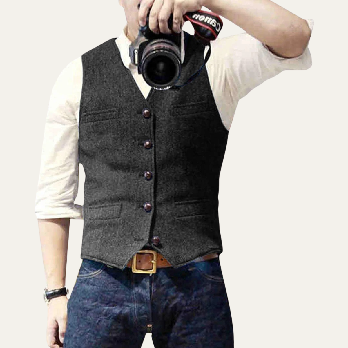 The St. Andrews Men's Vintage Gilet - Elegant Button Up Suit Vest