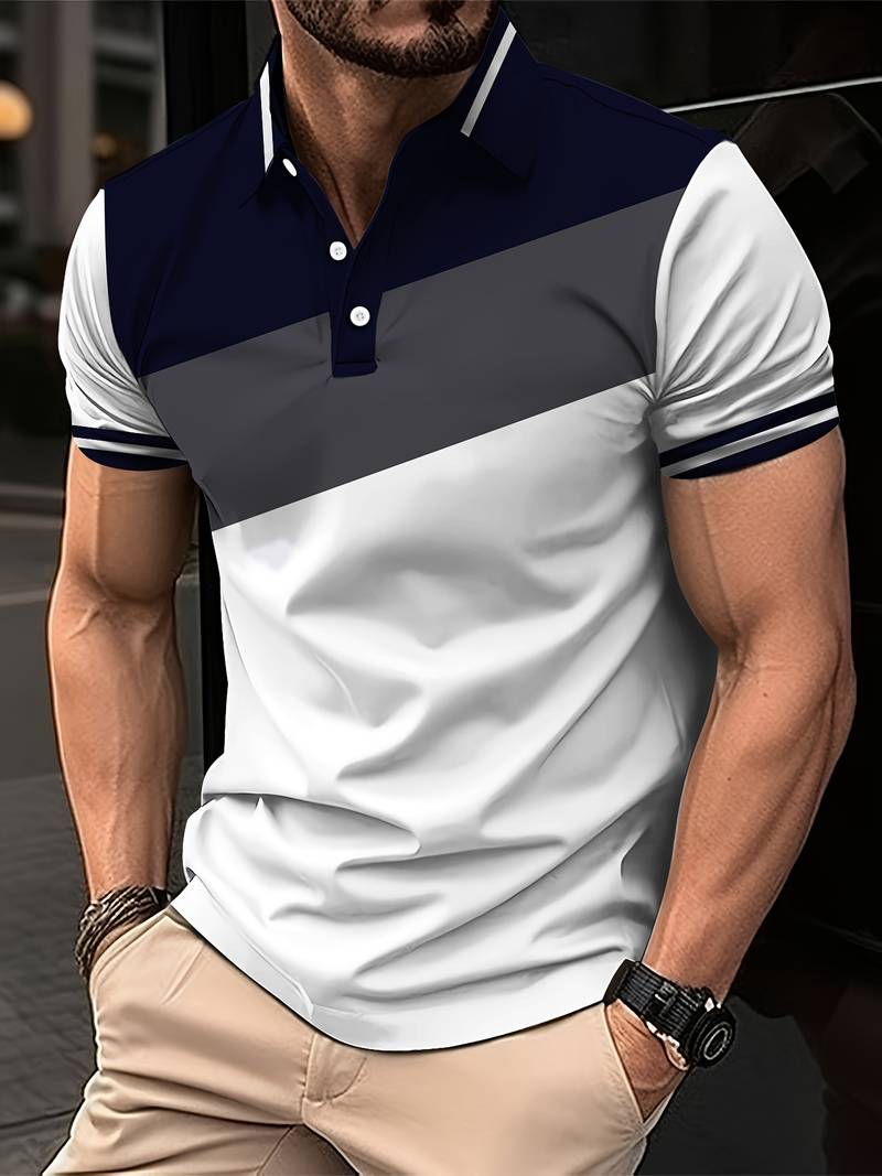 Liam Golf Shirt: Contrast Print Design