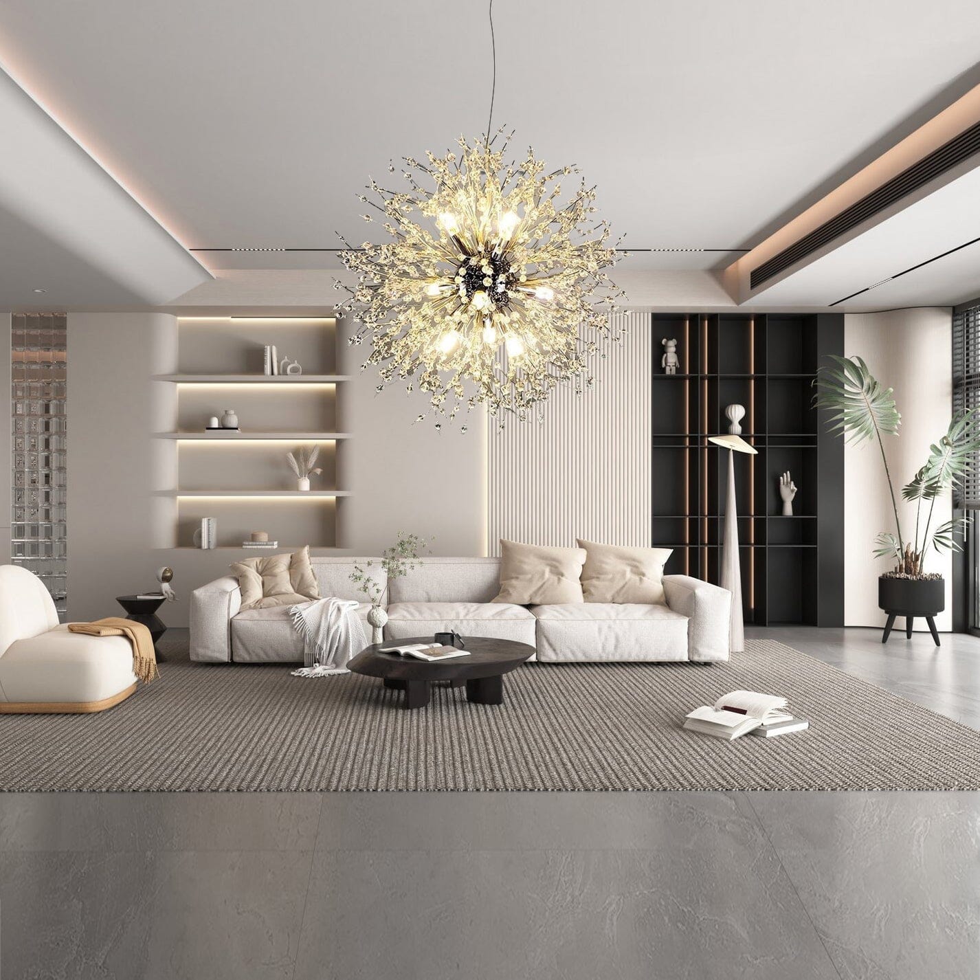 Luxurious Glass Floral Pendant Ceiling Lamp - BritishElegance