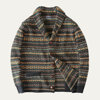 The Isola Bella Men's Vintage Nordic Wool Knitted Winter Cardigan