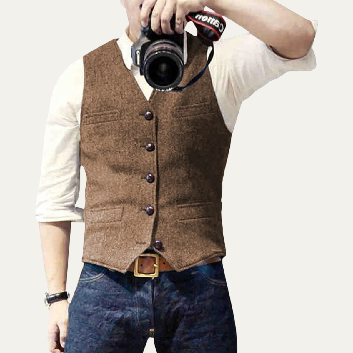 The St. Andrews Men's Vintage Gilet - Elegant Button Up Suit Vest