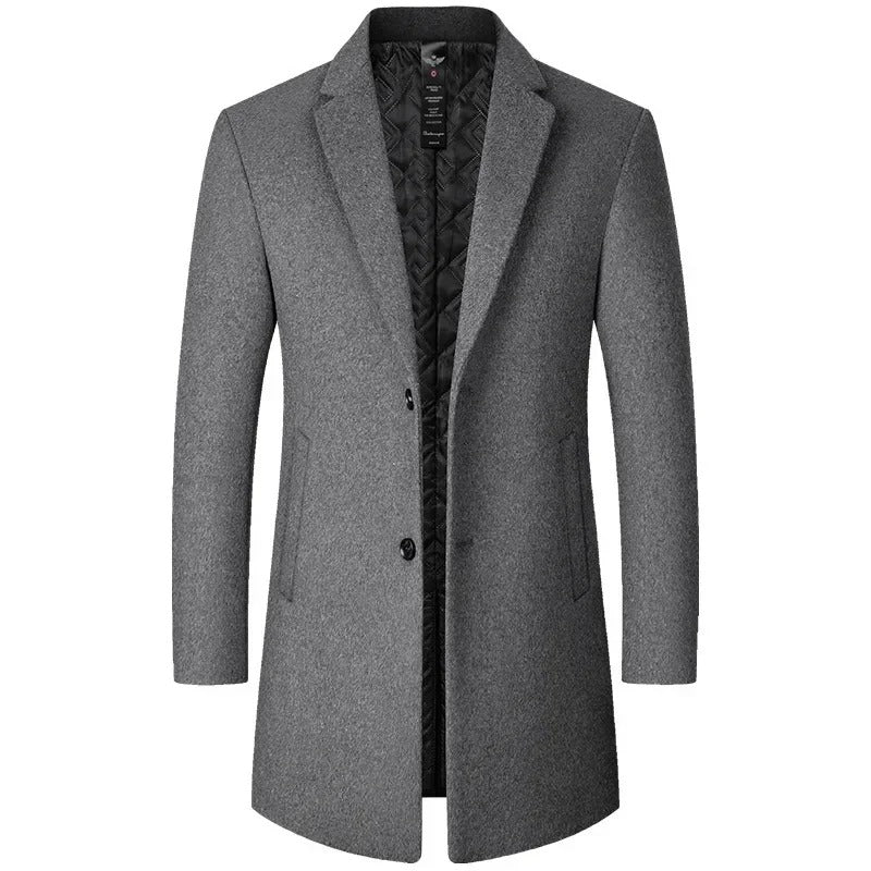 Classic Wool Coat with Fleece Lining - BritishElegance