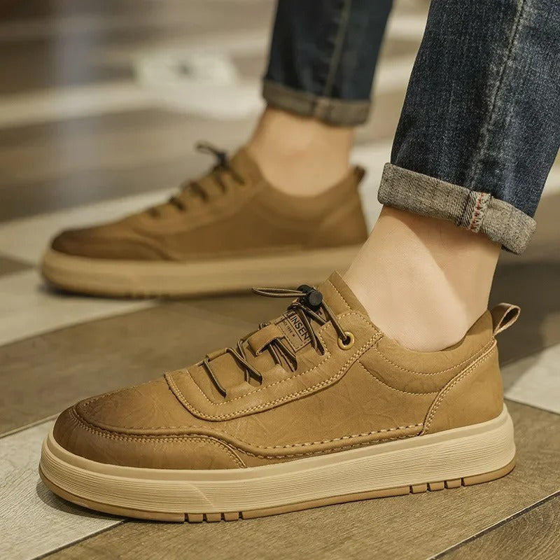 Luxury Leather Trainer Shoes - BritishElegance