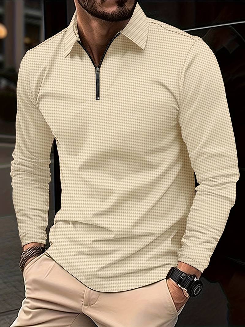 Relaxed Fit Cotton Long Sleeve Shirt for Men
