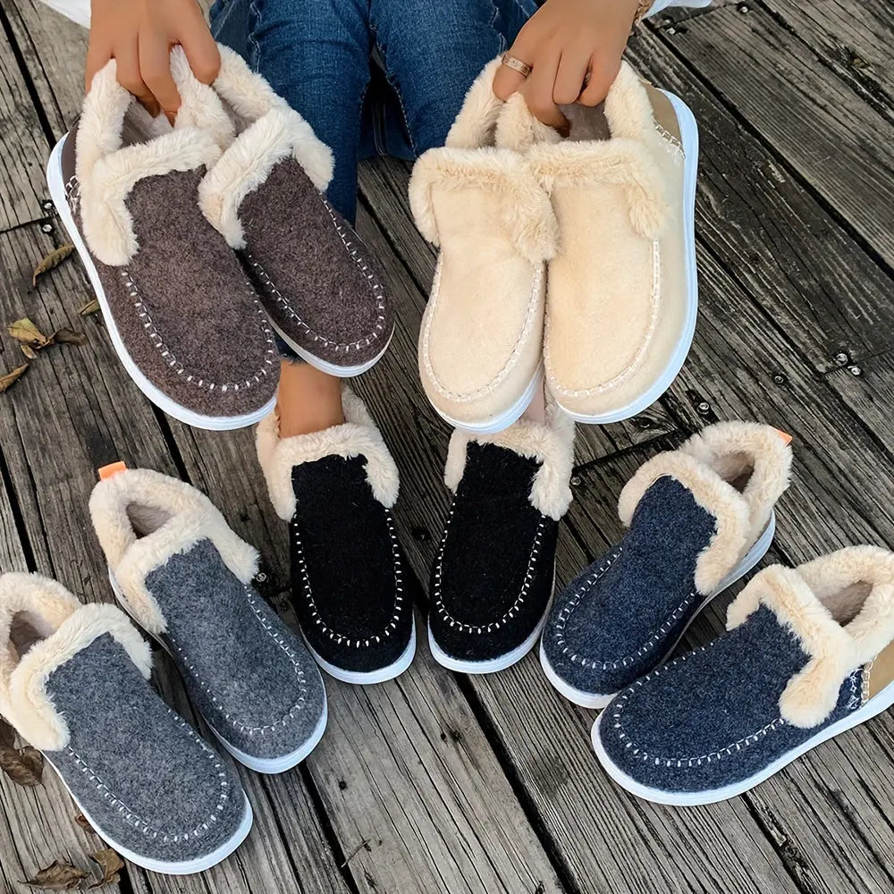 Women’s Fleece-Lined Winter Slippers – Soft Shoes