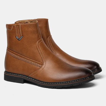 The Parioli Men’s Vintage Warm Leather Fur Lined Ankle Boots