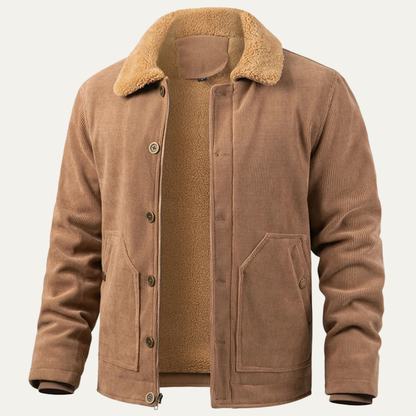 The Dorsoduro Men's Corduroy Sherpa Warm Winter Trucker Jacket