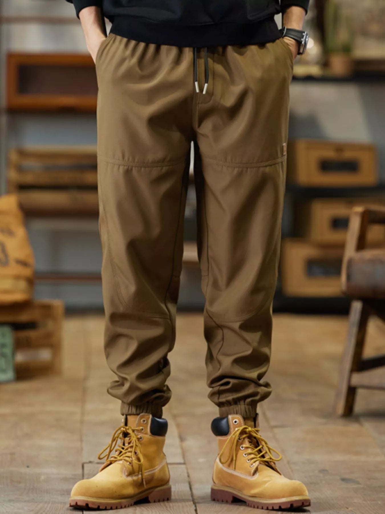 Relaxed Fit Mens Elastic Waist Jog Pants - BritishElegance