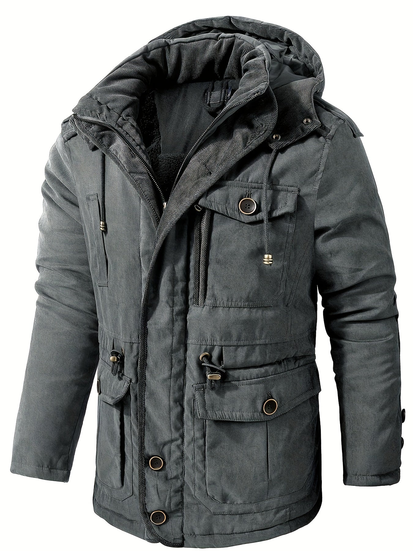 Warm Mens Waterproof Hooded Parka Jacket