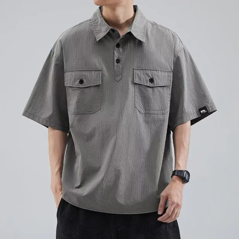 Classic Oversized Shirt with Pocket - BritishElegance