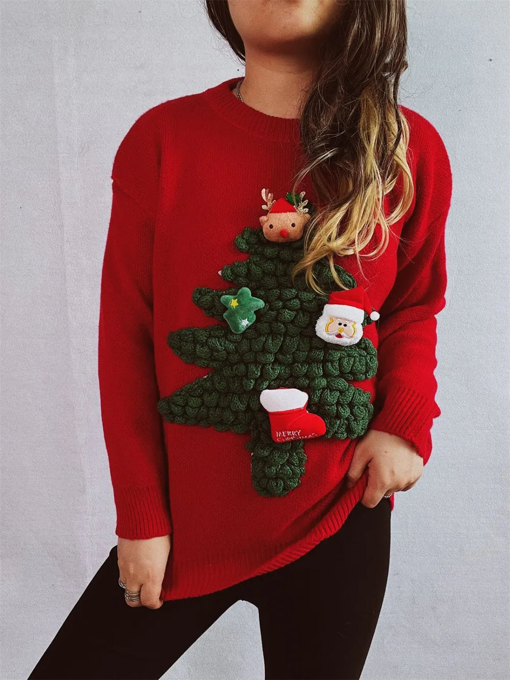 Festive Holiday Crew Neck Winter Sweater - BritishElegance
