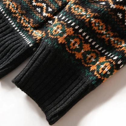 Men’s Patterned V Neck Knit Cardigan