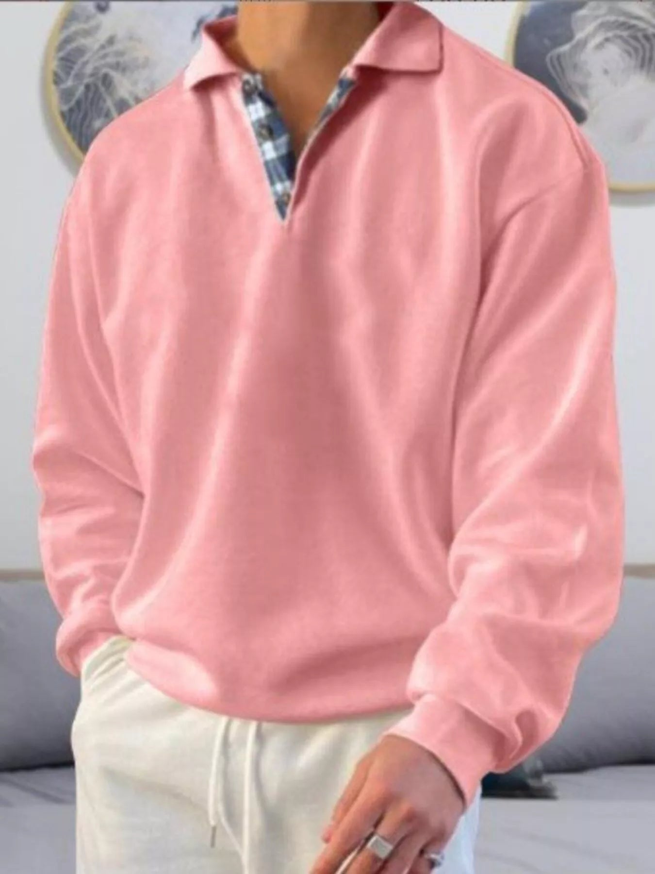 Big Size Mens Classic Long Sleeve Polo Shirt
