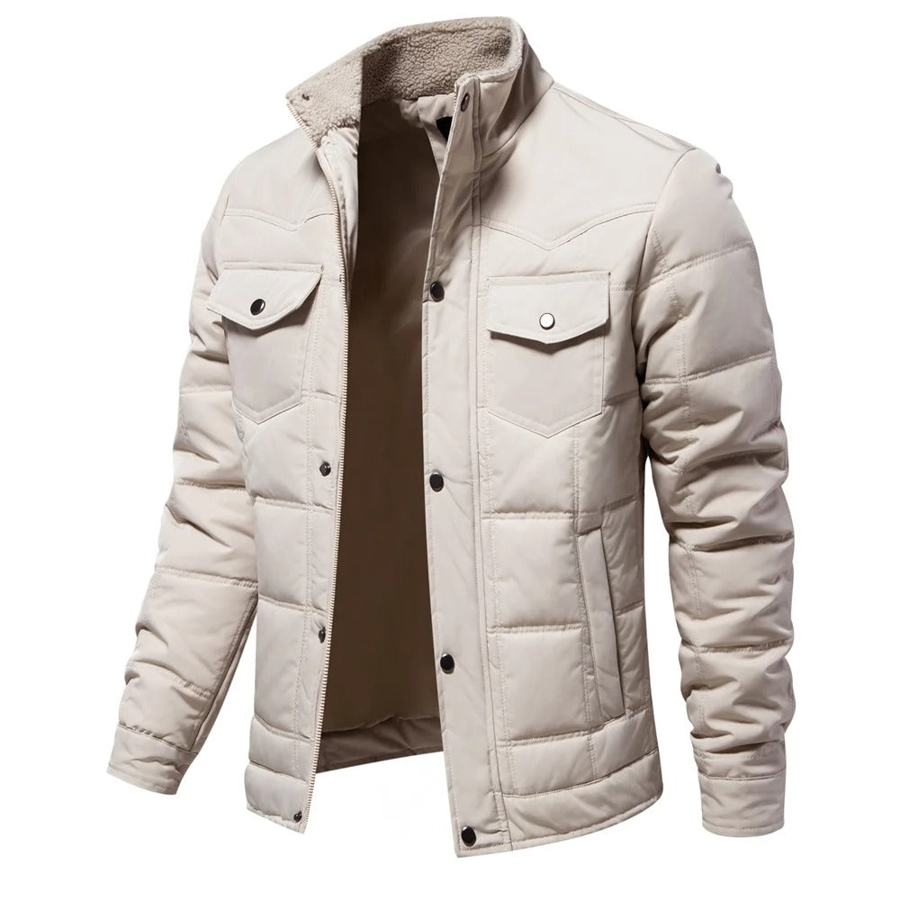 Warm Waterproof Parka Jacket with Stand Collar