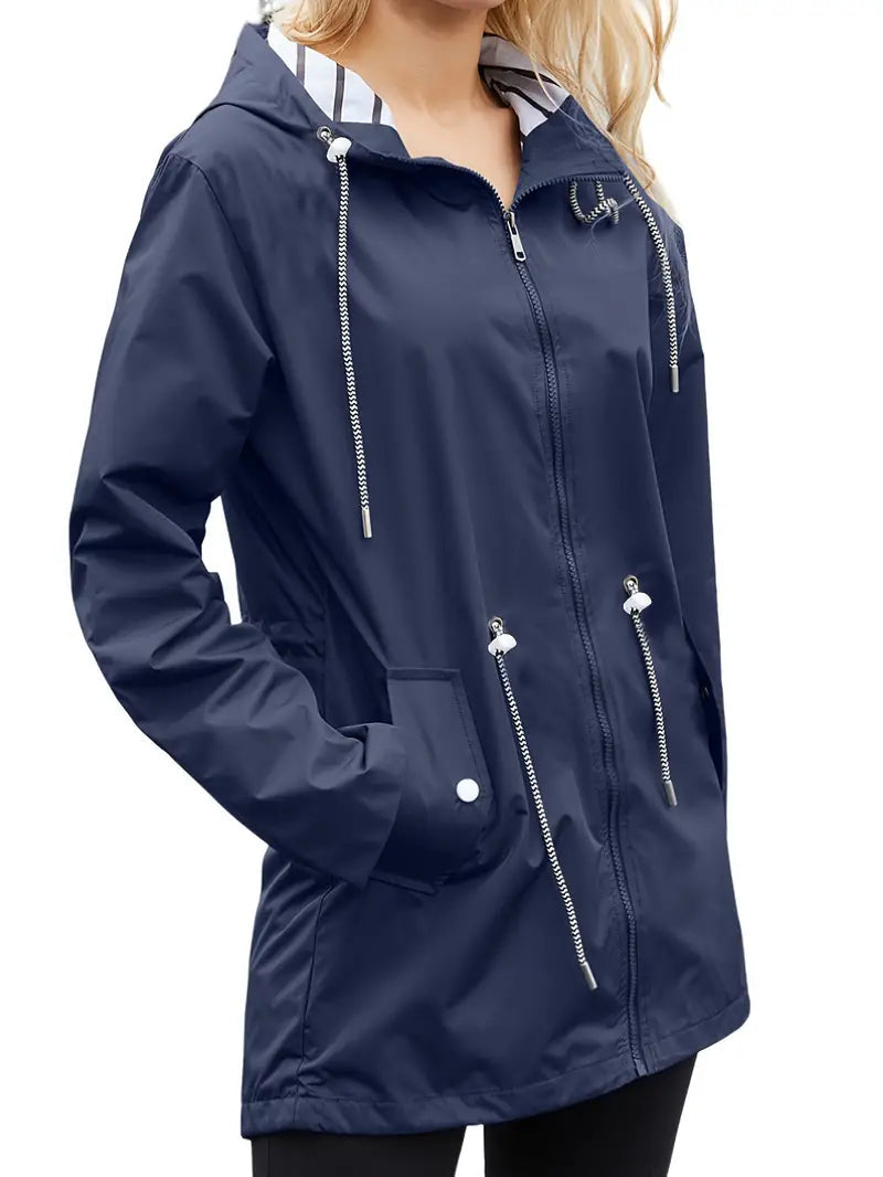 Waterproof Women's Parka Jacket With Hood And Pockets