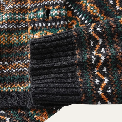 The Isola Bella Men's Vintage Nordic Wool Knitted Winter Cardigan