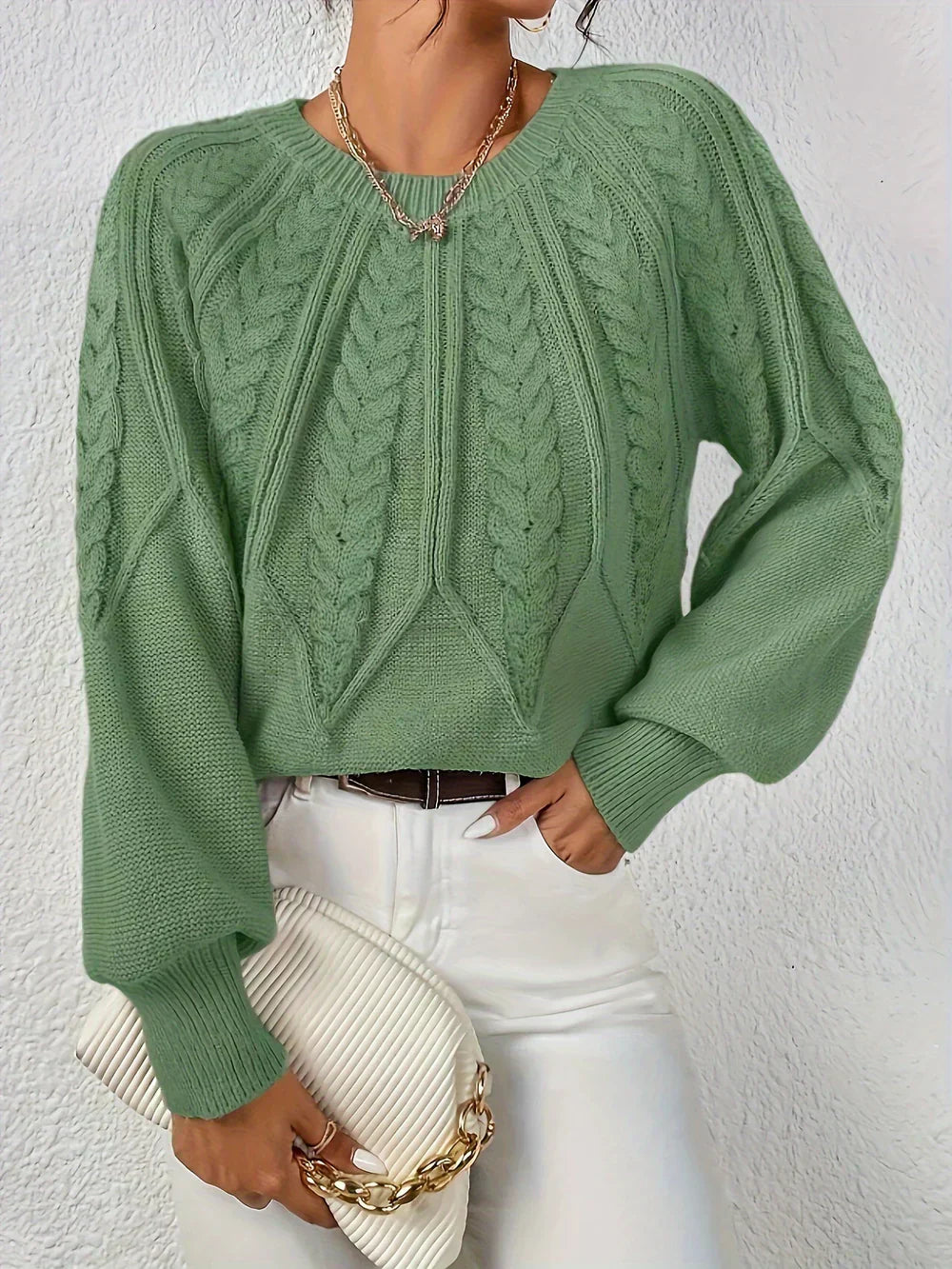 Soft Cable Knit Women's Raglan Sweater - BritishElegance