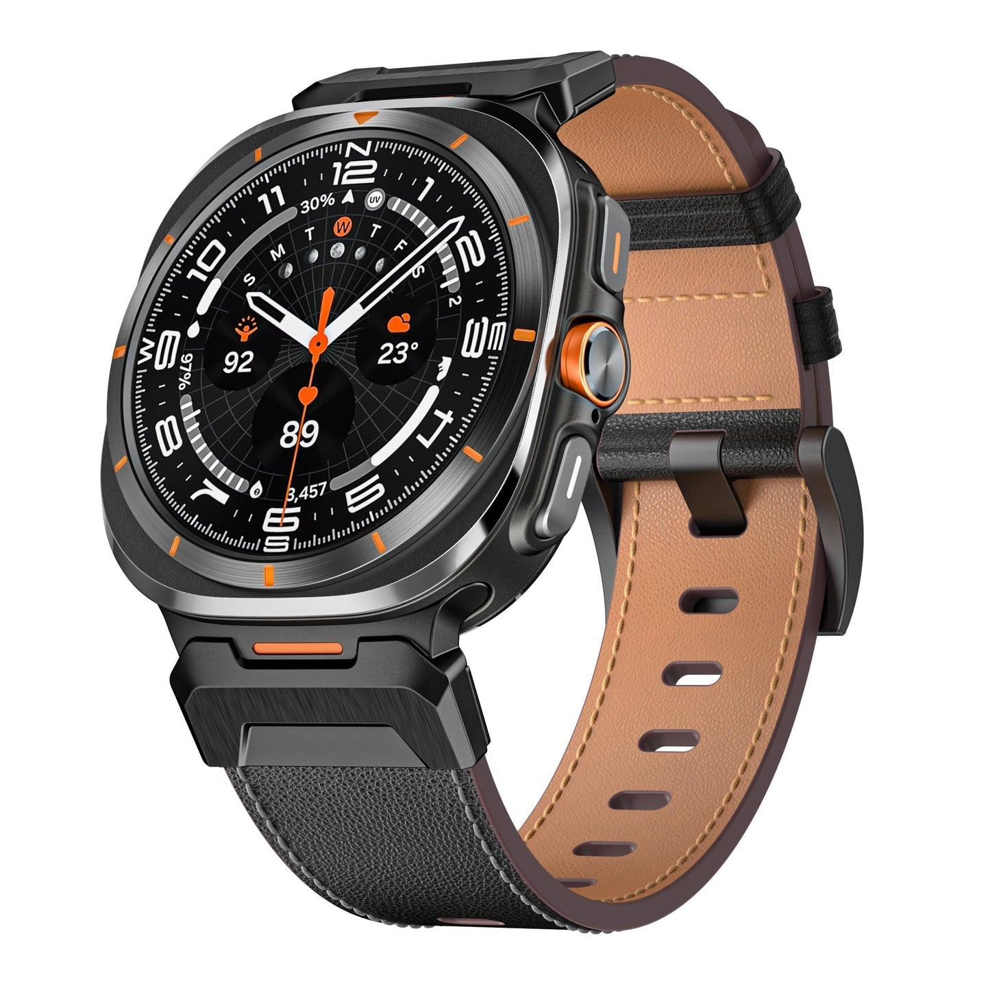 Rugged Leather Watch Band For Men 7 Ultra