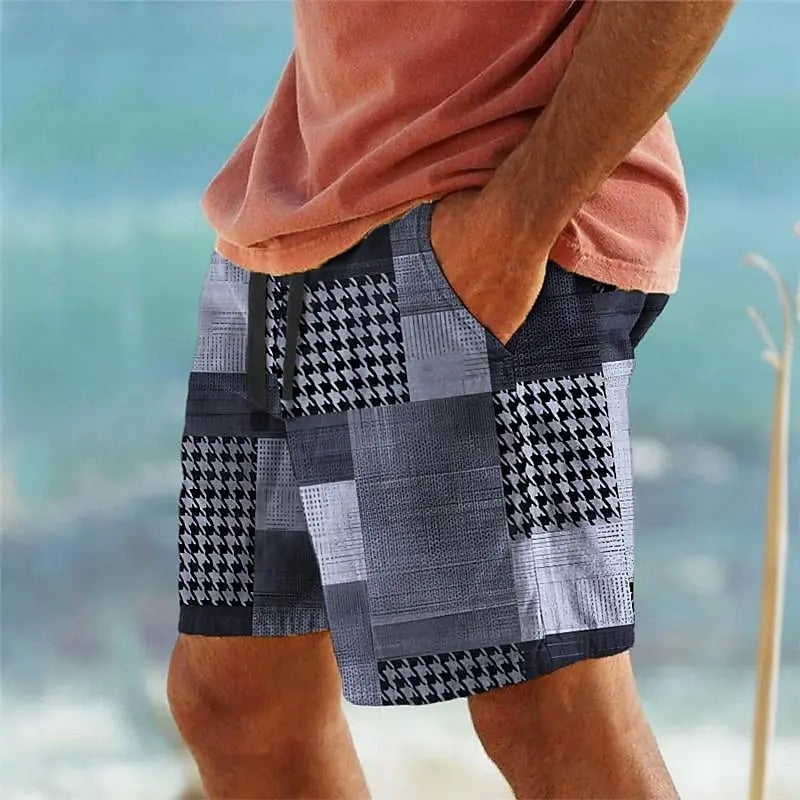 Classic Quilted Shorts with Chicken Foot Print