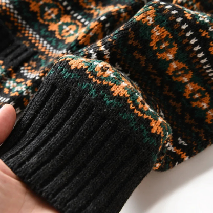 Men’s Patterned V Neck Knit Cardigan