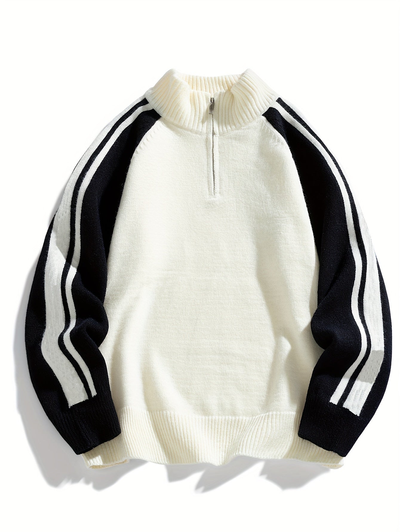 Men's Warm Colourful Quarter Zip Jumper