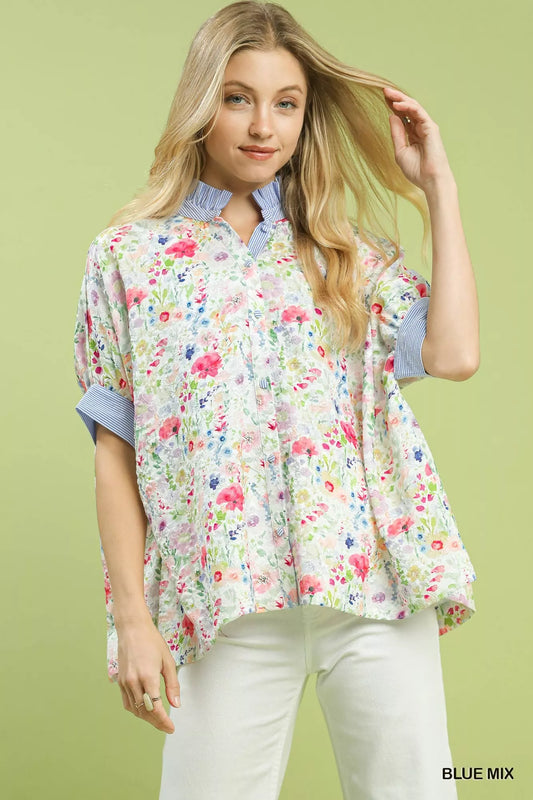 Classic Floral Pattern Dress Shirt - BritishElegance