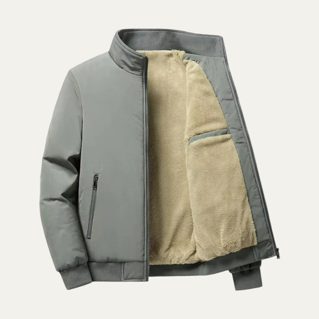 Men’s Heavy Fur Lined Bomber Jacket