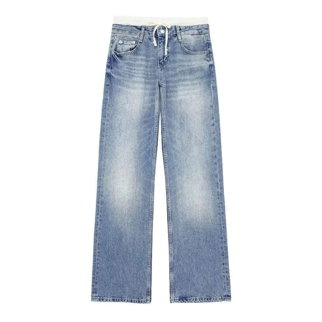 Classic High Waisted Straight Leg Jeans for Women - BritishElegance