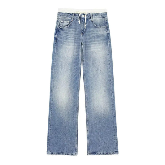 Classic High Waisted Straight Leg Jeans for Women - BritishElegance