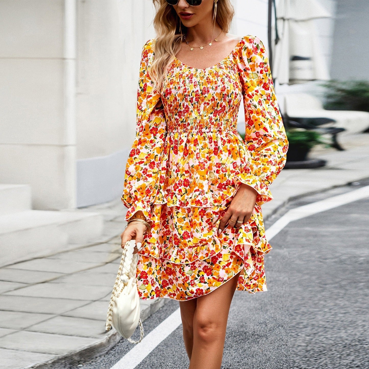 Chic Floral Sundress for Women Outdoor