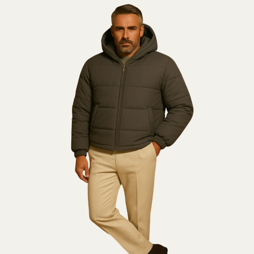 Men’s Insulated High Neck Hooded Puffer Jacket