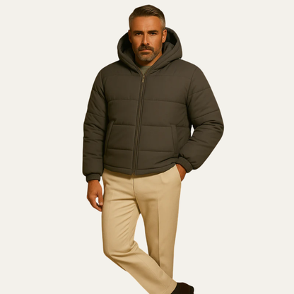 Men’s Insulated High Neck Hooded Puffer Jacket
