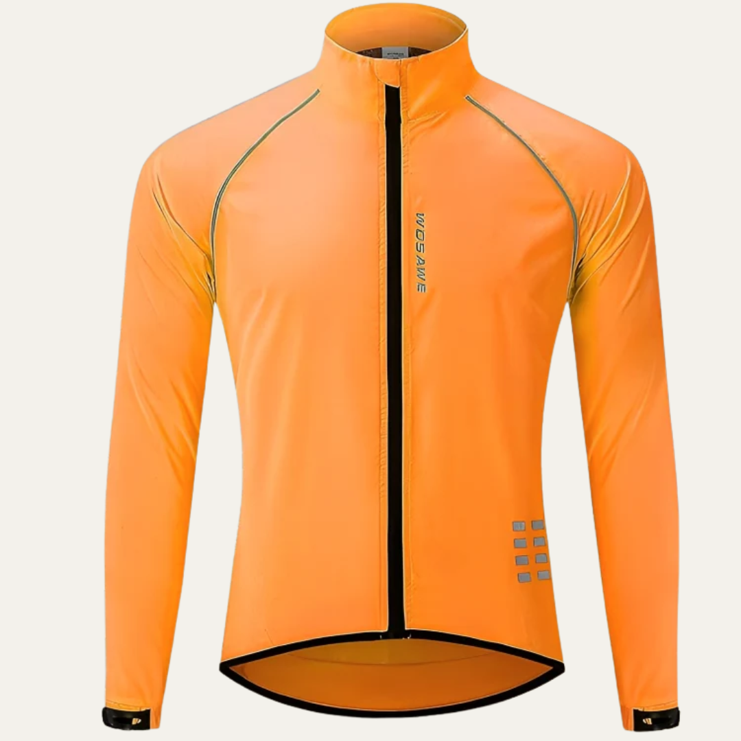 Men’s Reflective High Collar Full Zip Cycling Jacket