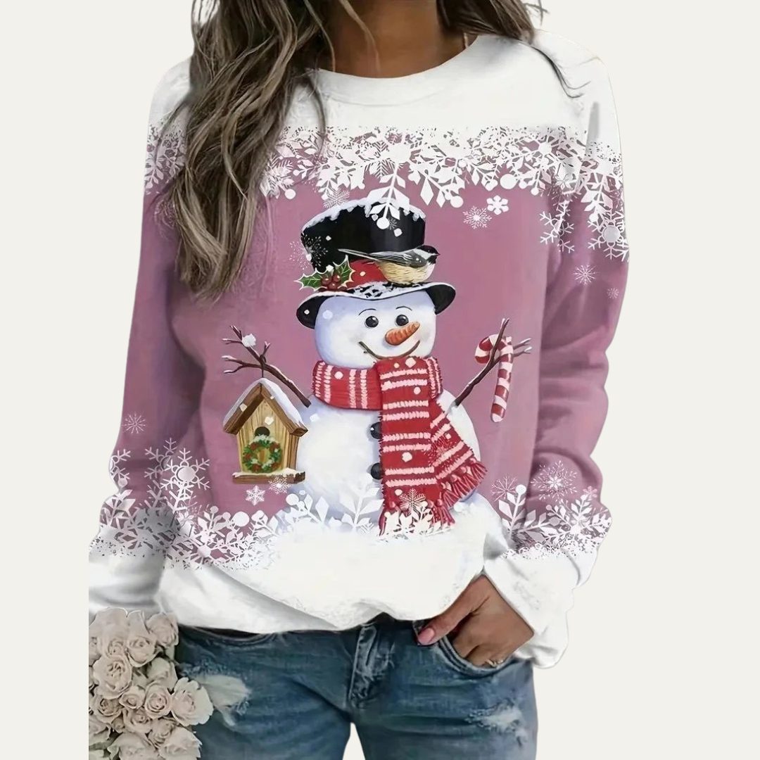 Women’s Festive Snowman Crewneck Sweatshirt
