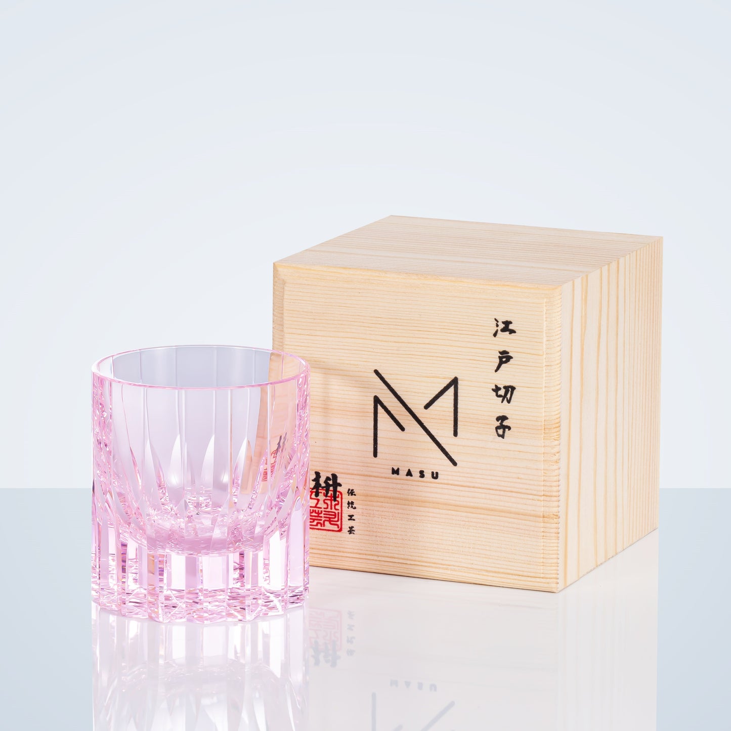 Colorful Japanese Whisky Glasses Set with Wood Gift Box