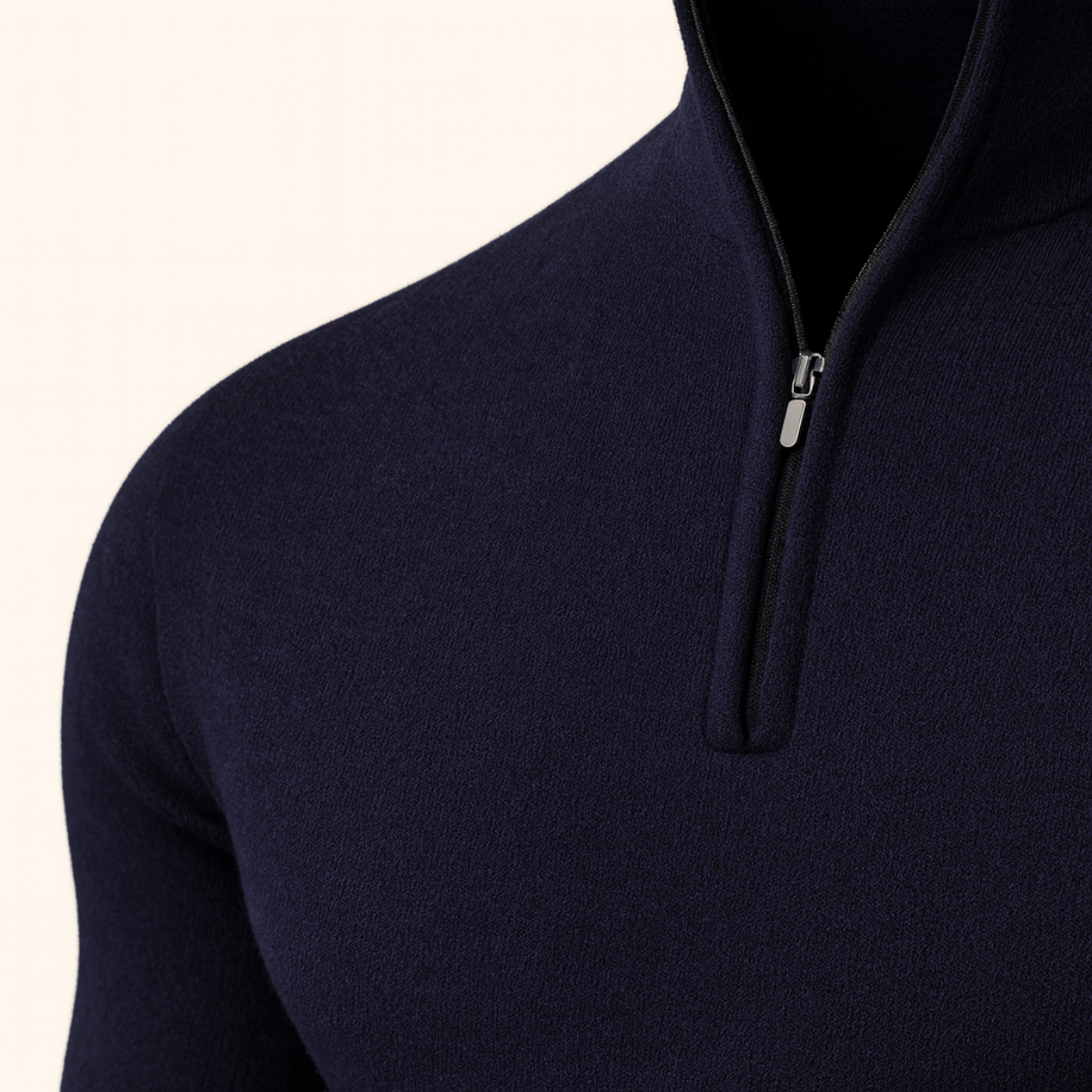 Men’s Solid Quarter Zip Stand Collar Pullover