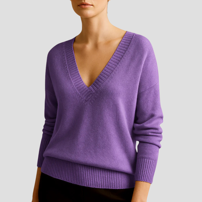Women's Classic V Neck Sweater