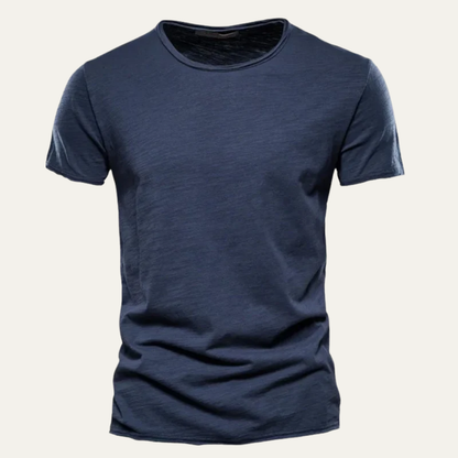 Men’s Fitted Raw Edge Crewneck T Shirt