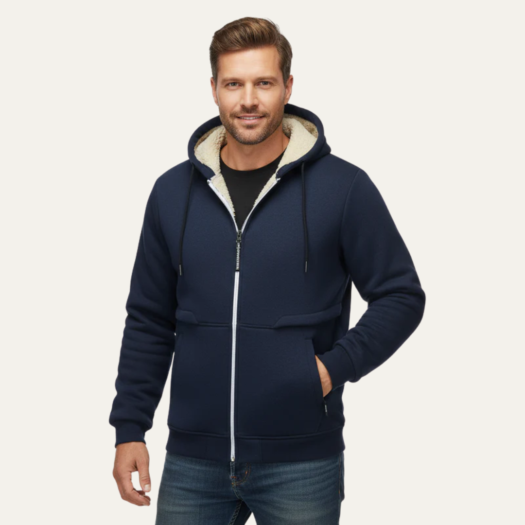 Men’s Sherpa Lined Heavy Zip Hoodie