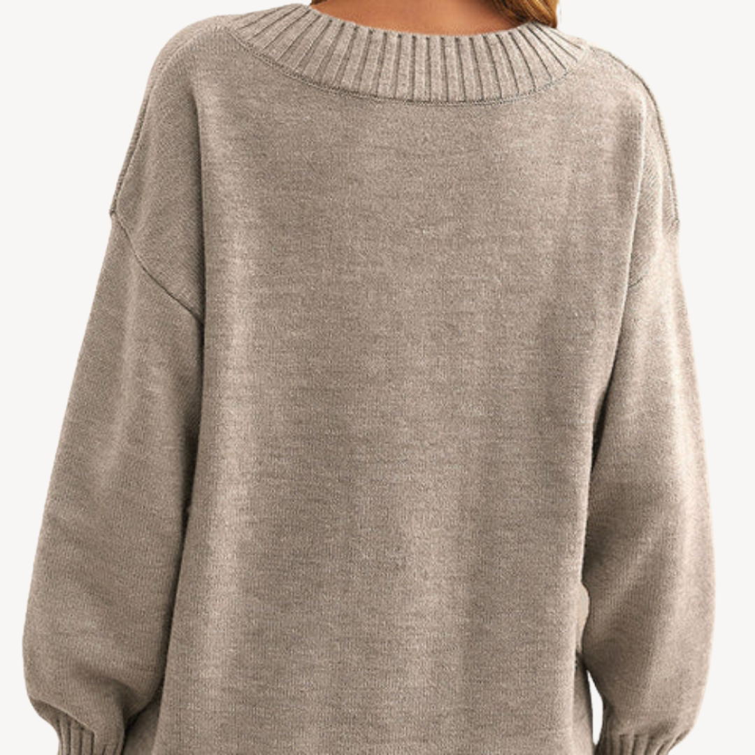 Women's V-Neck Knit Pullover Sweater