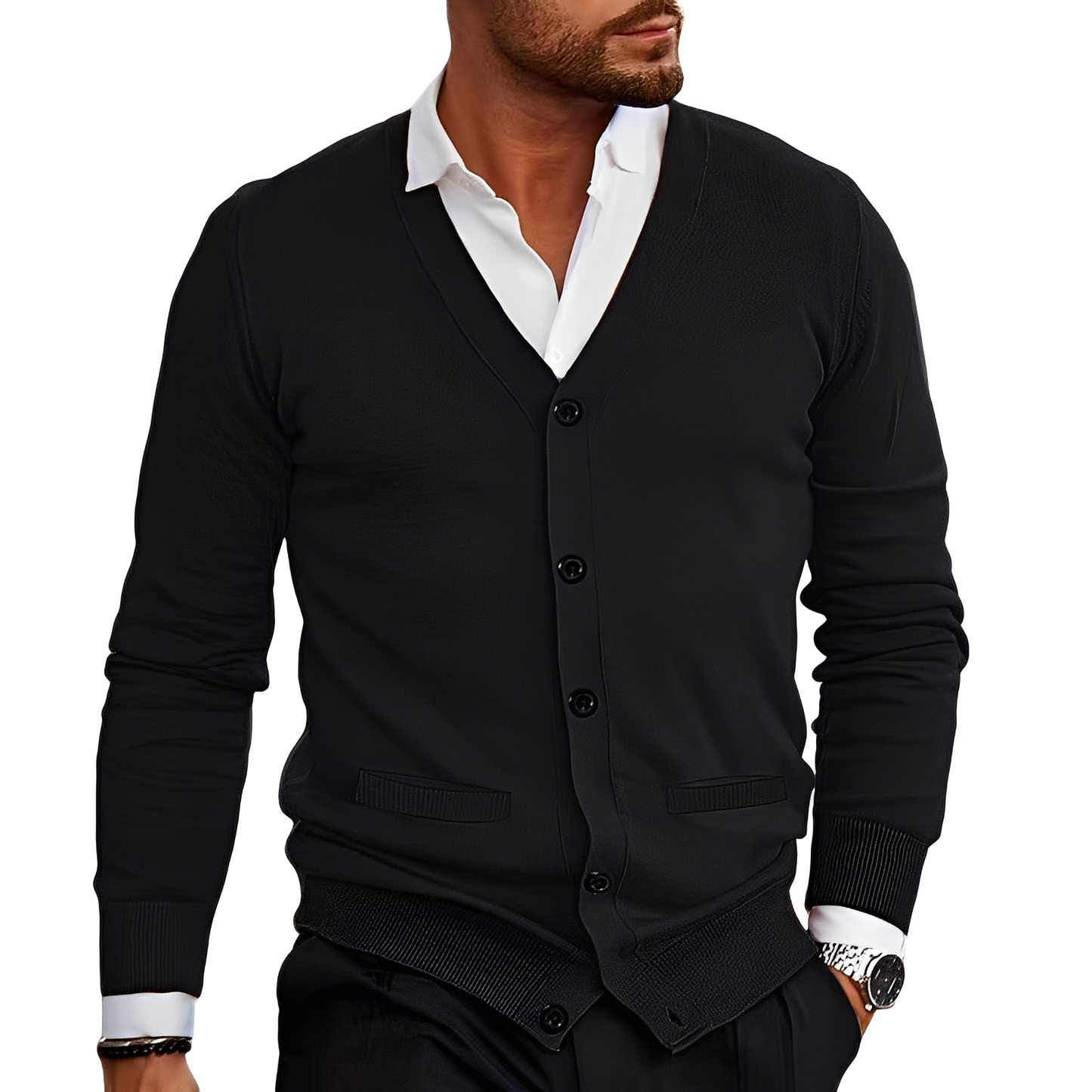 Cevori Casual Cotton Cardigan with Buttons